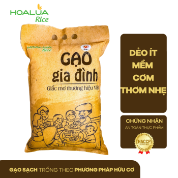 GẠO HOA LÚA GIA ĐÌNH DẺO VỪA, TƠI CƠM, THƠM NHẸ (Túi 5Kg)