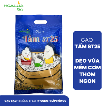 GẠO TẤM ST25 DẺO MỀM, HƯƠNG THƠM ĐẶC TRƯNG (Túi 3Kg)