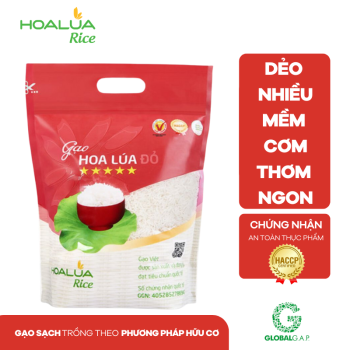 GẠO HOA LÚA ĐỎ - DẺO NHIỀU, MỀM CƠM, THƠM ĐẶC TRƯNG (túi 2Kg/túi 5Kg) 